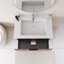 Meuble-lavabo simple autoportant 30 po en noyer avec surface intégrée