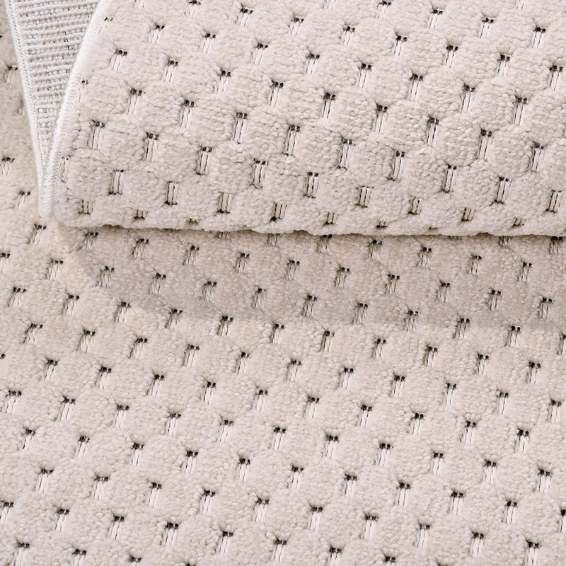 Tapis crème moderne antidérapant lavable à la machine, Rectangle 2 pi 8 po x 5 pi