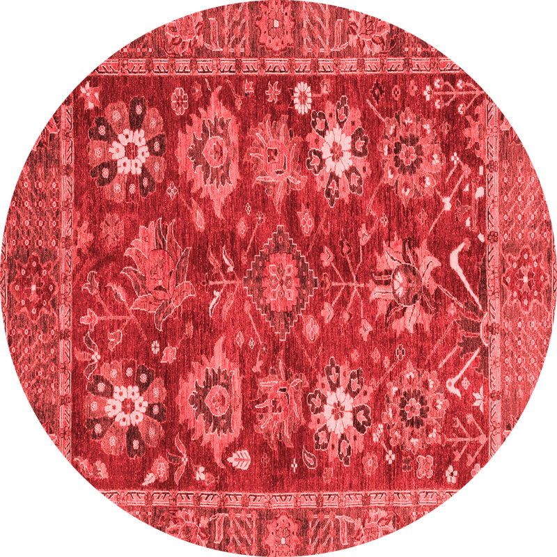 Tapis oriental en laine et polyester tissé à la machine Catignani, Rond 3 pi