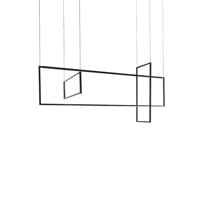 3 - Light LED Kitchen Island Pendant, Black