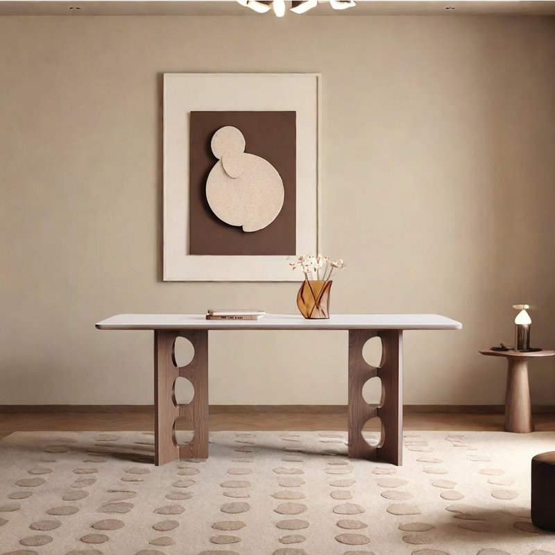 Table de salle à manger en frêne, H 29,53 po x L 59,06 po x l 31,5 po