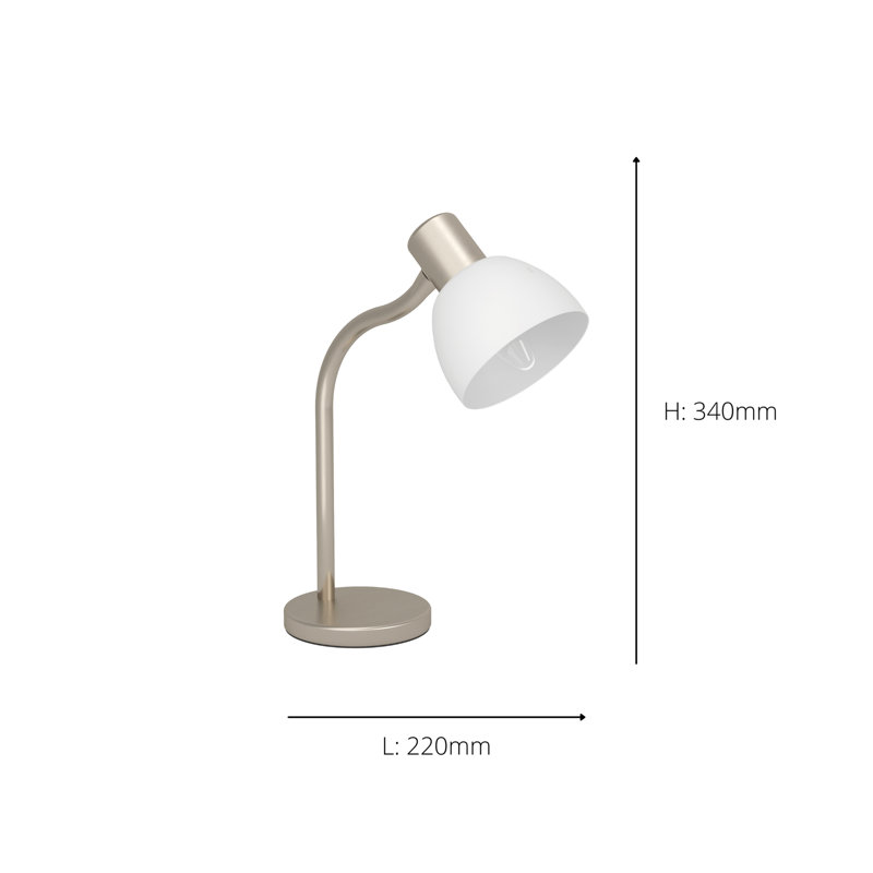 Sirotek Metal Arched Lamp, Silver, White