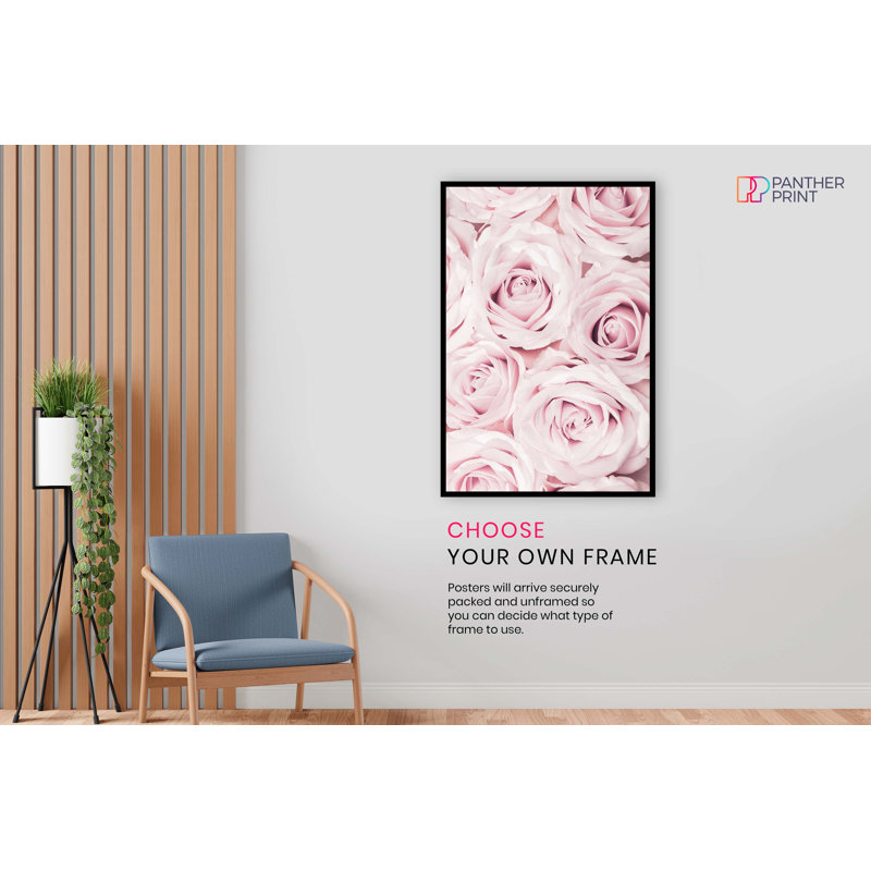 Pastel Pink Roses Close Up - No Frame Print, 31cm H x 20cm W