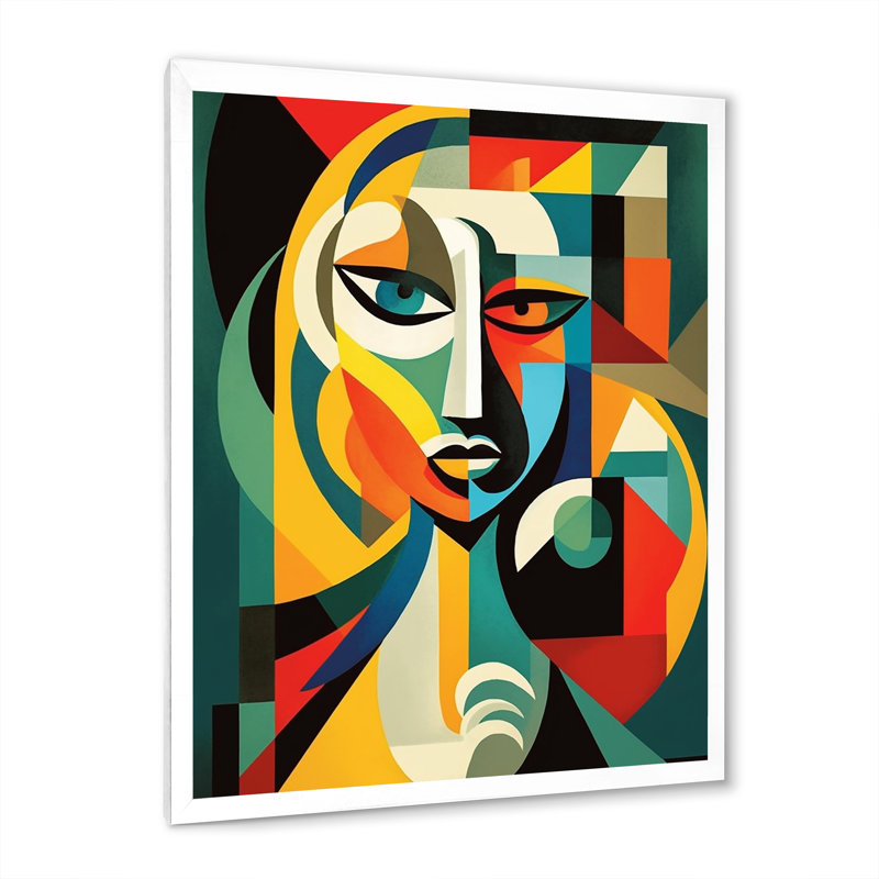 Reproduction d'art sur toile, "Abstract", H 44 po x l 34 po x P 1,5 po, Cadre simple blanc