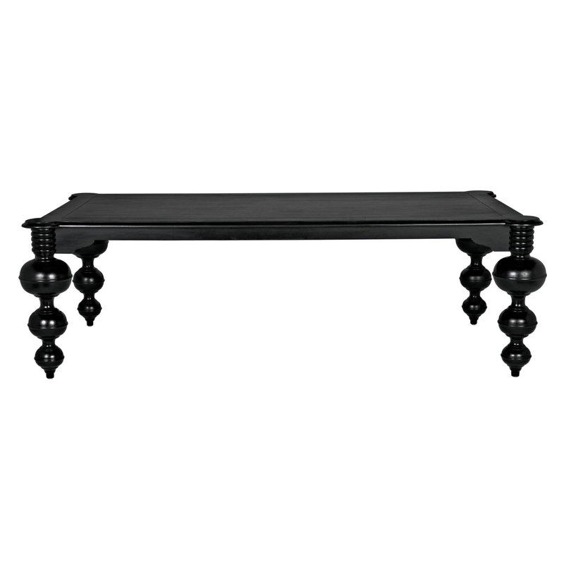 Claudio 54" Black Solid Wood Mid-Century Modern Dining Table