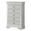 Commode Verona G6700-CH avec accents de lumière DEL et poignées de tiroir chromées, finition champagne argentée pour une élégance moderne