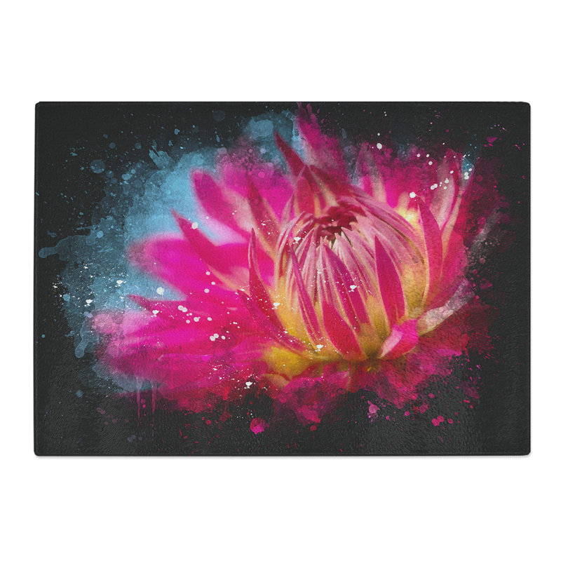 The Flower Paint Splash Chopping Board, 28.5cm W x 39cm L