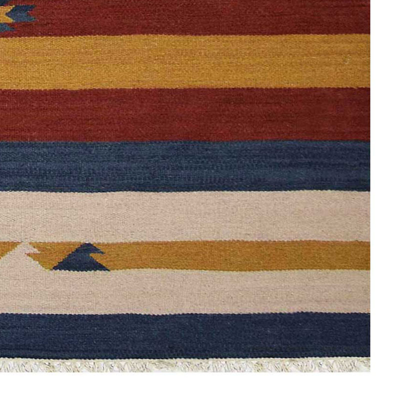 Tapis écologiques en laine Kilim tissés à la main et à plat Manns, Rectangulaire 4 pi x 6 pi