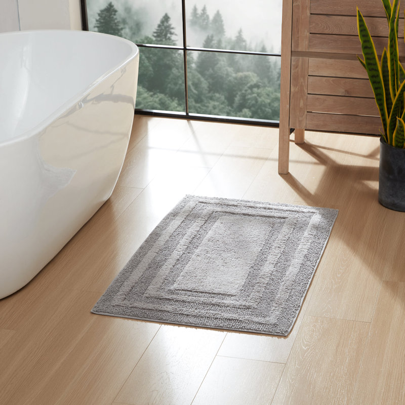 Eddie Bauer Logan Cotton Bath Rug Runner, Chrome Gray, 60" L x 22" W