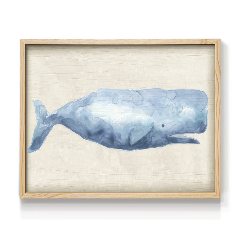 Rustic Whale I -Framed Print - Restickable, Natural, 16" H x 20" W