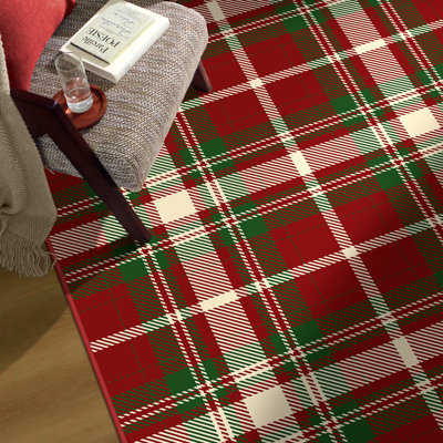 Tapis à carreaux lavable à la machine Christmas