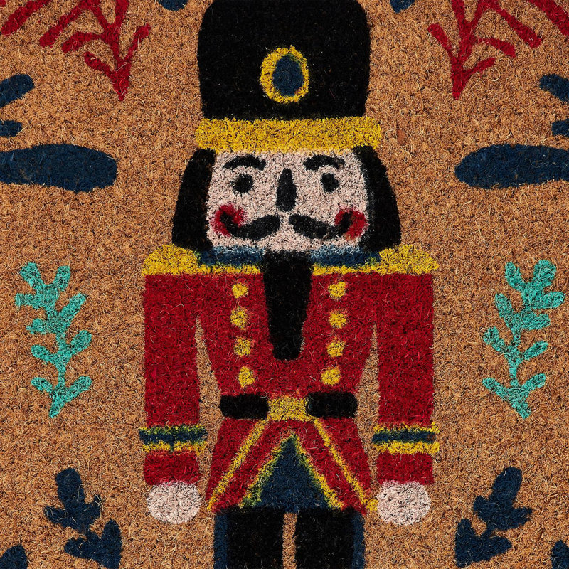 VCNY Home Multi Nutcracker Holiday Outdoor Coir Doormat