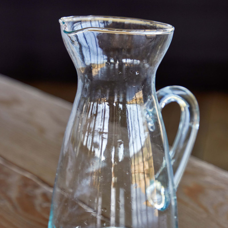 Pichet en verre recyclé transparent Tosca