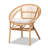 Slat Back Rattan Arm Chair in Natural