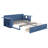 Full Size Day Bed With Removable Desk, Wooden Daybed Frame With Storage Drawers & Hydraulic Side Table-2142404440