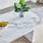 Dining Table Set, Marble Dining Table Set For 4, 63" White Marble Pattern MDF Tabletop And Legs, 4 PU Leather Kitchen Chairs With Chrome Plated Metal Legs For Kitchen.-354635912-354635906