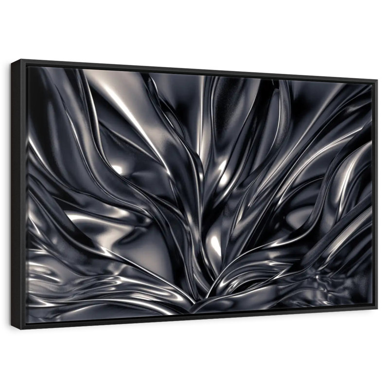 Avery Black And Silver Abstract, 9" H x 13" W