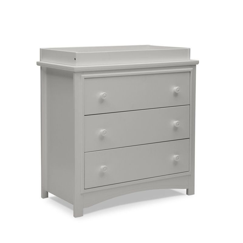 Delta Children Perry 3 Drawer Dresser With Changing Top And Interlocking Drawers, Moonstruck Gray