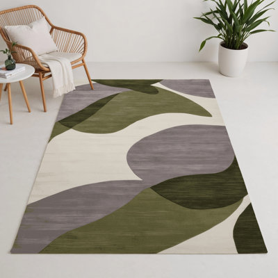 Watercolor Gray Indoor and Outdoor Area Rug