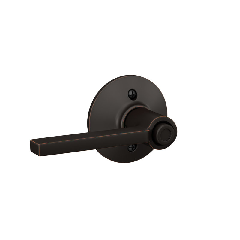 Latitude Lever Bed and Bath Door Lock, Aged Bronze