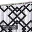 Rideau de douche moderne à motif géométrique noir et blanc avec 12 crochets-545457729