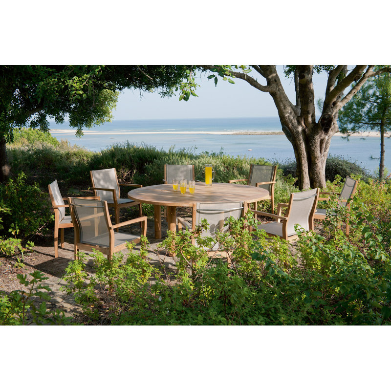 Horizon Outdoor Teak Dining Armchair, Pearl