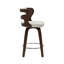 Tabouret de bar pivotant rembourré avec structure en bois Mundrae, pieds en bois d'hévéa-743875453