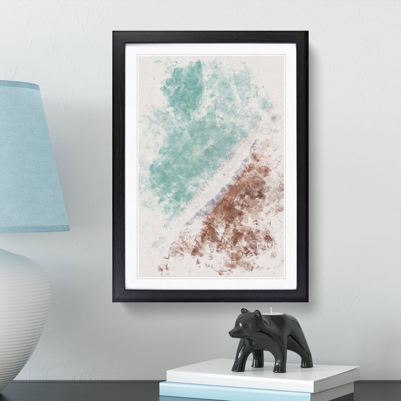 View of Brighton Beach - Picture Frame Graphic Art, 33cm H x 24cm W x 2cm D, Black Framed