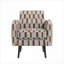 Chaise avec accoudoirs d'appoint en tissu de polyester riche et rayée rouge riche avec pieds en bois massif