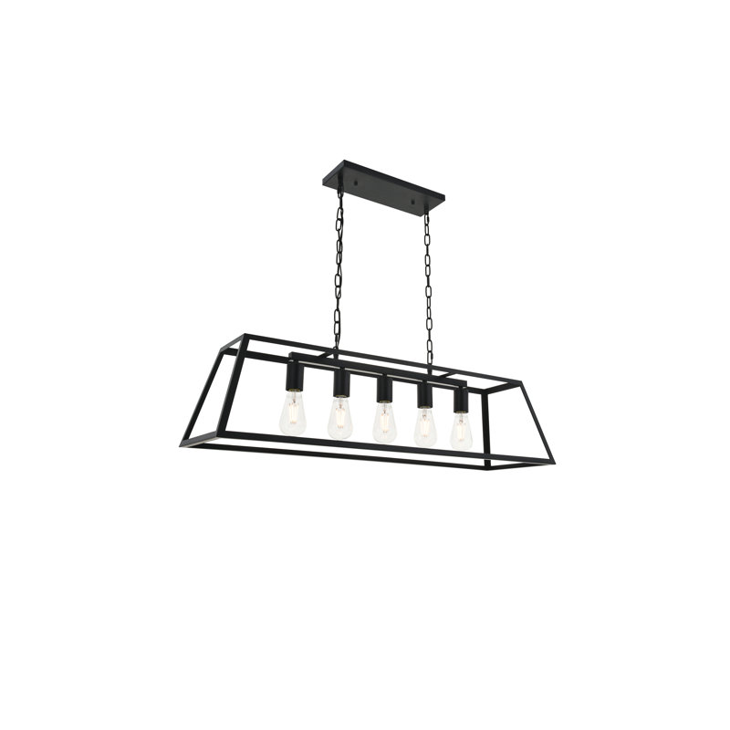 Barraza Linear Dimmable Pendant, Black, 4 Lights