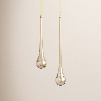 Aspen 2 Piece Teardrop Solid Finial Ornament Set