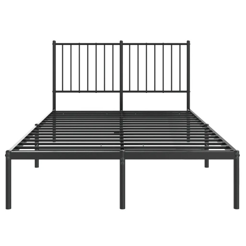 vidaXL Bed Frame Black Powder-coated steel Bed Frame Rectangular, 	47.2 x 74.8 inch