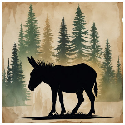 Édredon Donkey Silhouette Forest