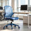 Chaise de travail ergonomique en filet avec accoudoirs rabattables et support lombaire pour petits espaces-1161967628