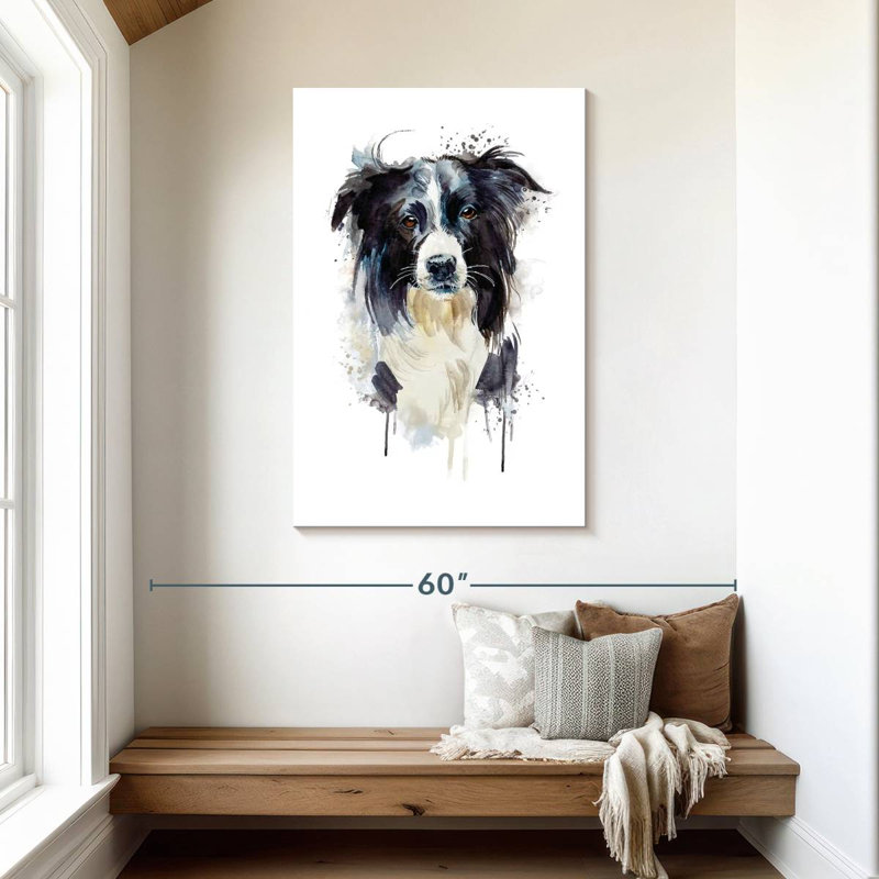Border Collie Dog Splash, H 45 po x l 30 po