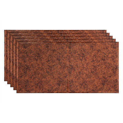 24.38'' L x 48.38'' W Textured Vinyl Glue Up Ceiling Tile In Brushed Aluminum