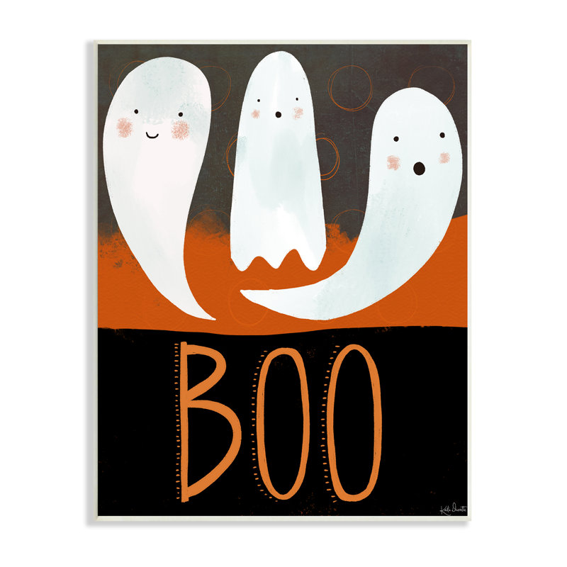 «Boo Halloween Festive Expression», impression sur toile, Plaque murale, H 19 po x l 13 po x P 0,5 po