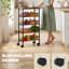 HOMCOM Metal Kitchen Trolley with Pull-Out Baskets, Rustic Brown