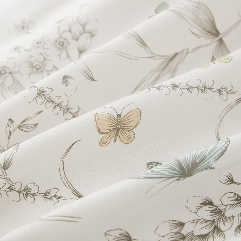 Polyester Floral Duvet Cover with Pillowcases