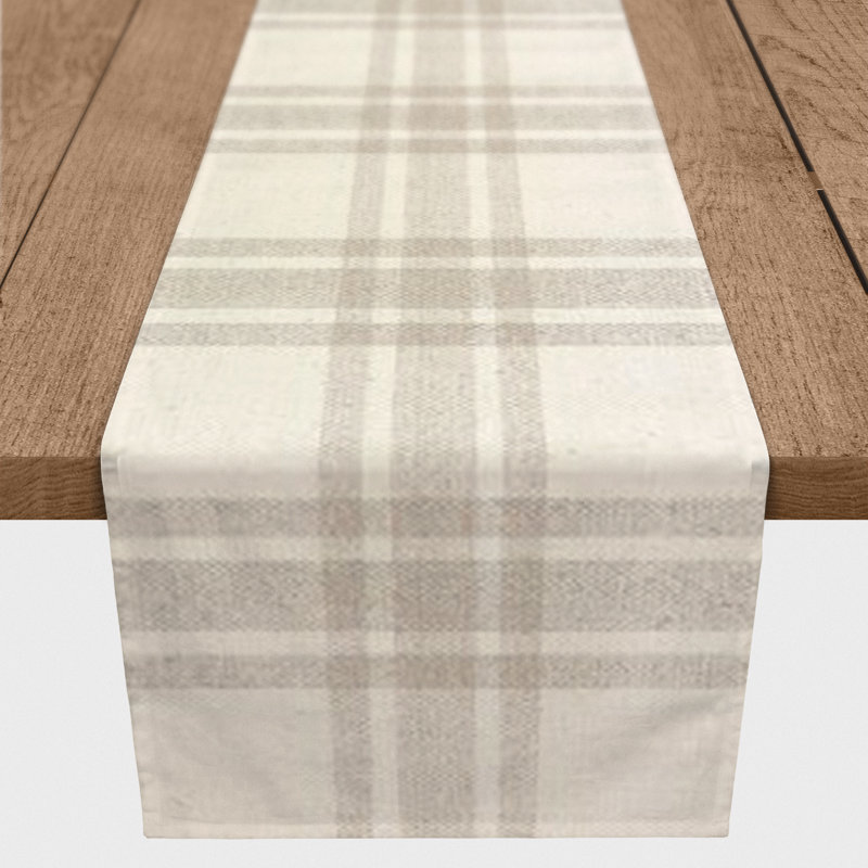 Masafumi Cotton Blend Table Runner, 72" L x 16" W, Gray