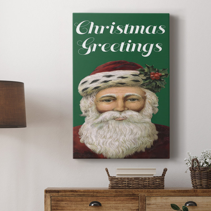 Père Noël rétro I - galerie Cavas sur mesure, H 12 po x l 8 po