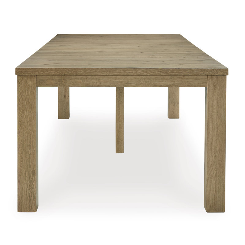 Rustic Oak Extendable Rectangular Dining Table for Ten