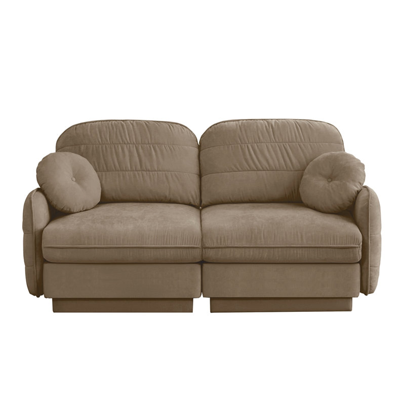 Canapé Chenille Cloud, Café clair, H 37,41 po x l 73,21 po x P 33,41 po
