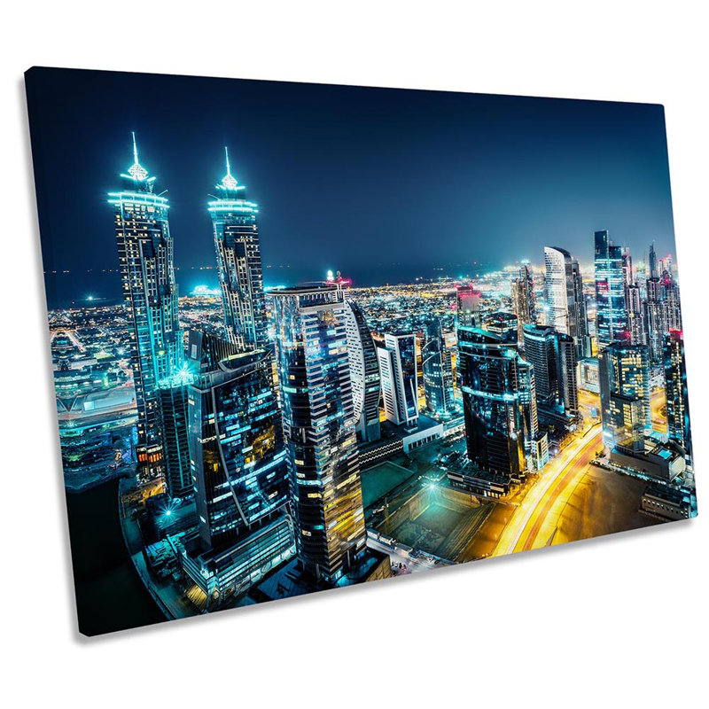 Dubai Cityscape Skyline - Wrapped Canvas Art Prints, 30.5cm H x 45.7cm W x 2cm D