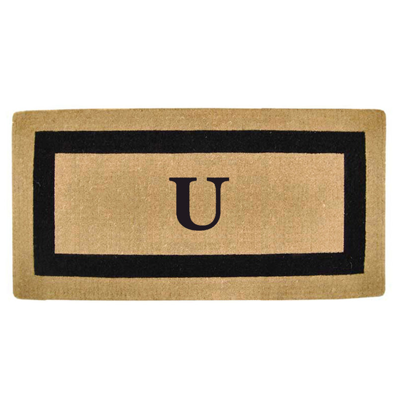 Tapis de porte antidérapant pour l'extérieur, Noir, U, L 24 po x L 57 po