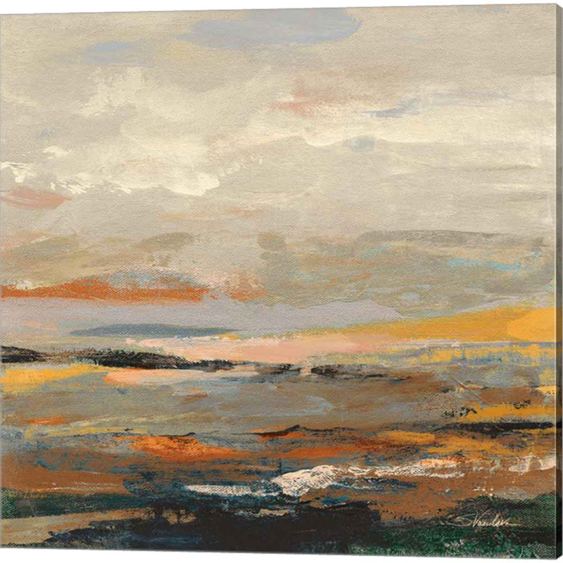 «Warm Bay» par Silvia Vassileva, ensemble de 2 peintures sur toile tendue