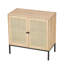 Ensemble de 2 console, table d'appoint avec porte en rotin