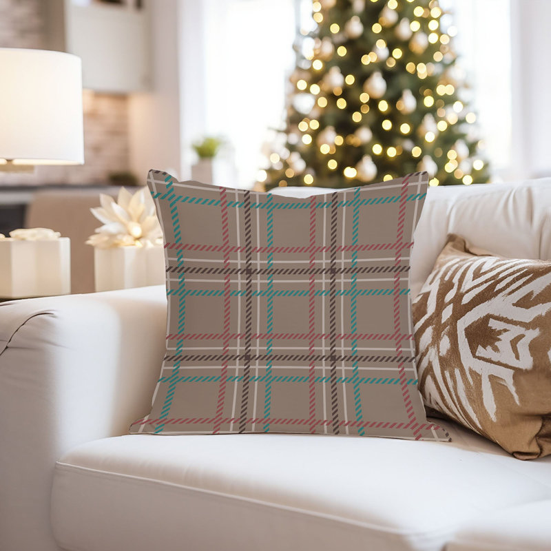 Retro Brown Plaid Pattern XI, 16"H x 16"W