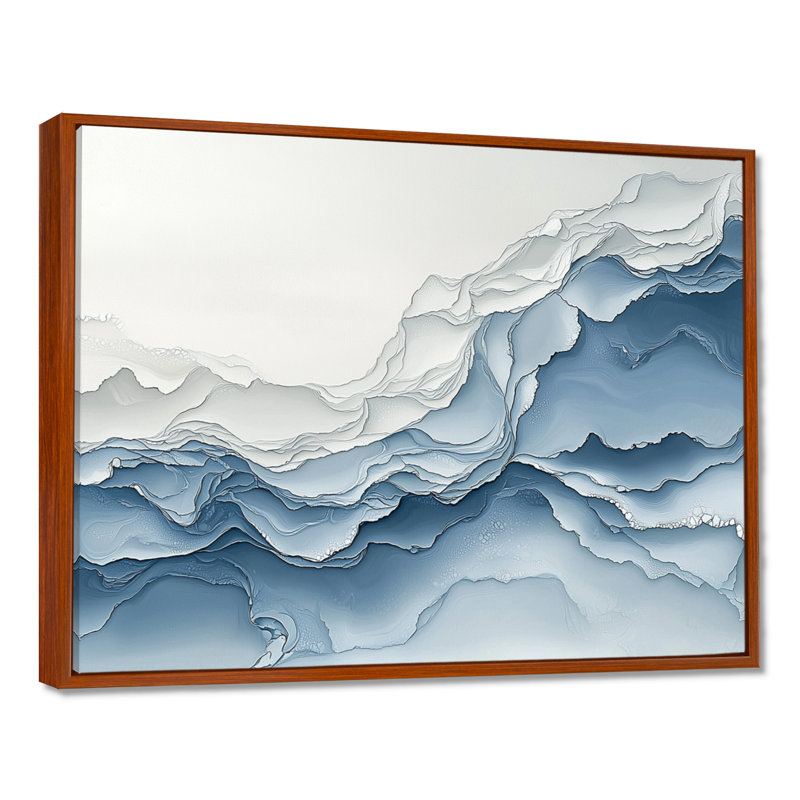 Luminous Aura Marble - impression abstraite murale en marbre, Brun, Impression dans un cadre flottant sans passe-parto