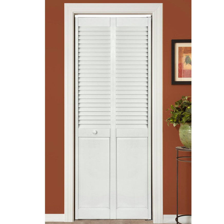 Home Fashion Technologies 80'' Solid Wood Louvered Bi-Fold Door ...